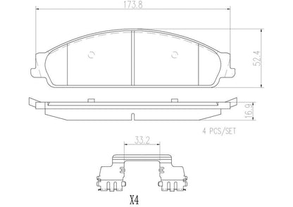 Brembo NAO Ceramic Brake Pads P24120N