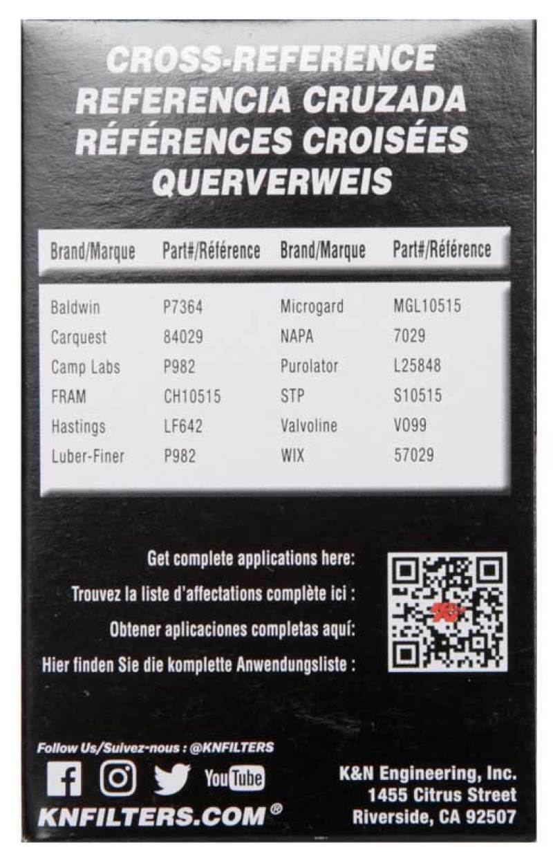 K&N Performance Oil Filter for Hyundai/Kia 3.8L V6, 4.6L/5.0L V8 HP-7029