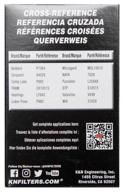 K&N Performance Oil Filter for Hyundai/Kia 3.8L V6, 4.6L/5.0L V8 HP-7029