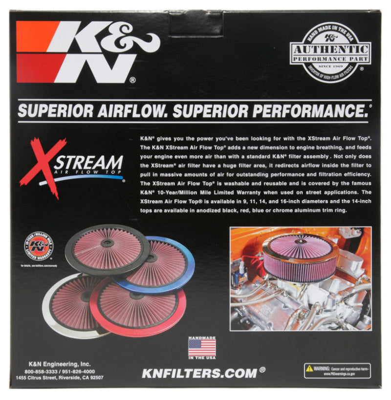 K&N X-Stream Top Round Lid 9 inch Outside Diameter 66-0901