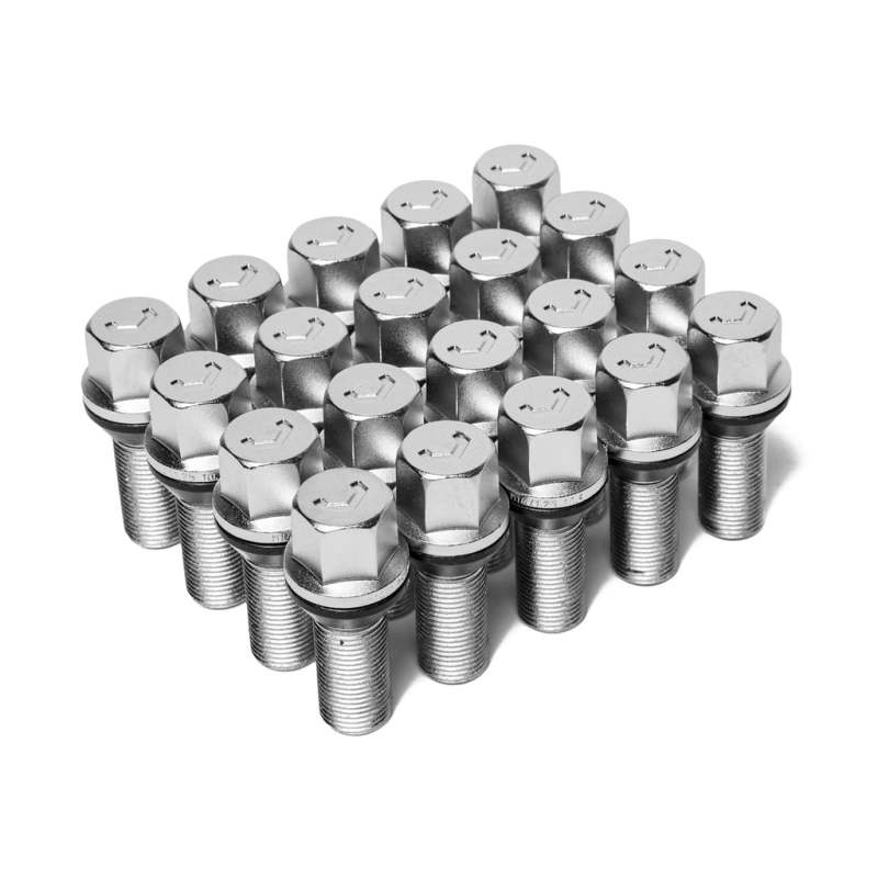 Vossen Lug Bolt - 14x1.25 - 30mm - 17mm Hex - Cone Seat - Silver (Set of 20) LUG-B1425-30-CH