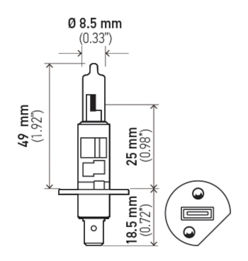Hella Bulb H1 12V 55W P14.5s T2.5 LONGLIFE H1LL