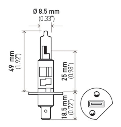 Hella Bulb H1 12V 55W P14.5s T2.5 LONGLIFE H1LL