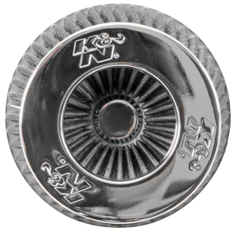K&N Universal Filter Chrome Round Tapered White - 4in Flange ID x 1.125in Flange Length x 5.5in H RG-1001WT
