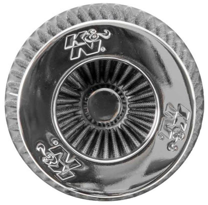 K&N Universal Filter Chrome Round Tapered White - 4in Flange ID x 1.125in Flange Length x 5.5in H RG-1001WT