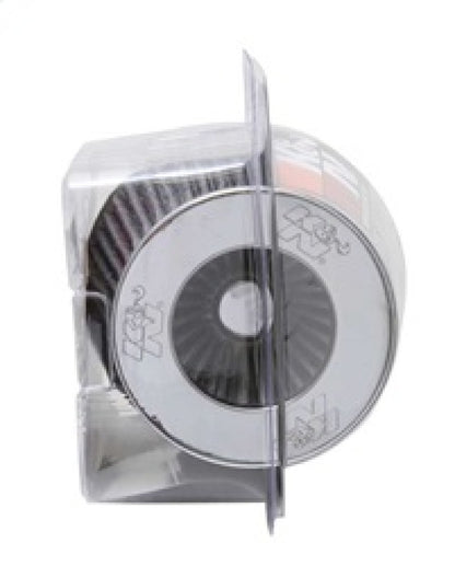 K&N Universal Filter Chrome Round Tapered White - 4in Flange ID x 1.125in Flange Length x 5.5in H RG-1001WT