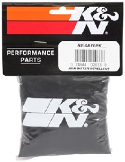 K&N Universal Round Tapered Filter Wrap - Black - 6in Base ID x 4.625in Top ID x 9in Height RE-0810PK