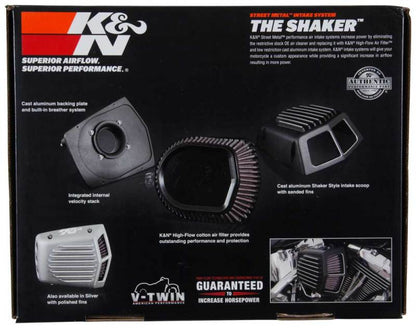 K&N Street Metal Intake System for 08-16 Harley Davidson Touring Models - Shaker Black RK-3951