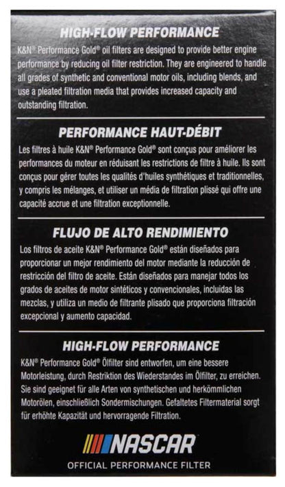 K&N Performance Gold Oil Filter for Hyundai/Kia V6 06-08 Azera/Sonata/Sedona/07-08 Santa Fe HP-7022