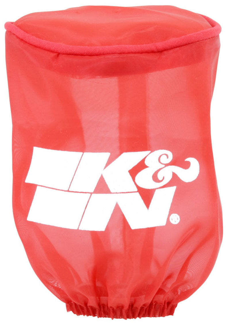 K&N Drycharger Air Filter Wrap - Round Straight - Red Closed Top 3in Inside Dia x 4in Height RU-1280DR