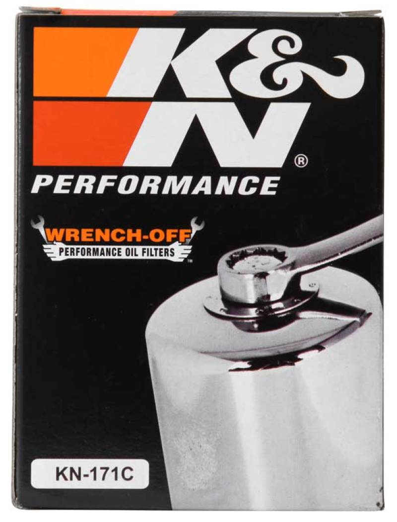 K&N Harley Davidson / Buell 3in OD x 4.063in H Chrome Oil Filter KN-171C