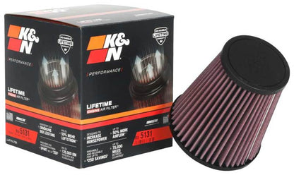 K&N Universal Clamp-On Air Filter 2-3/4in FLG / 5-1/16in B / 3-1/2in T / 5-1/2in H RU-5131