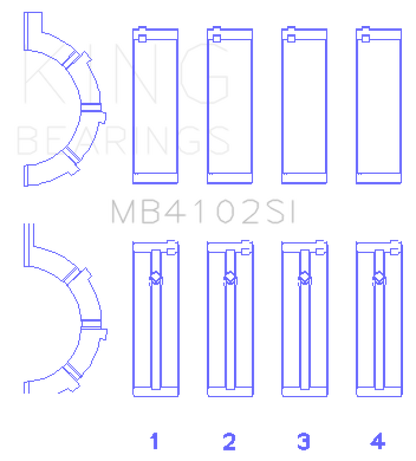 King SI-Series Main Bearings MB4102SI026