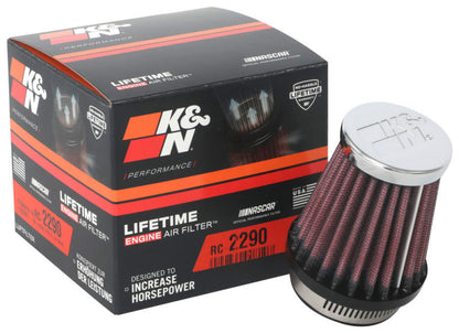 K&N Universal Chrome Filter 1 9/16 inch FLG / 2 5/8 inch Bottom / 2 inch Top / 3 inch Height RC-2290