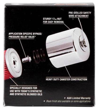 K&N Oil Filter Powersports Canister Chrome KN-172C