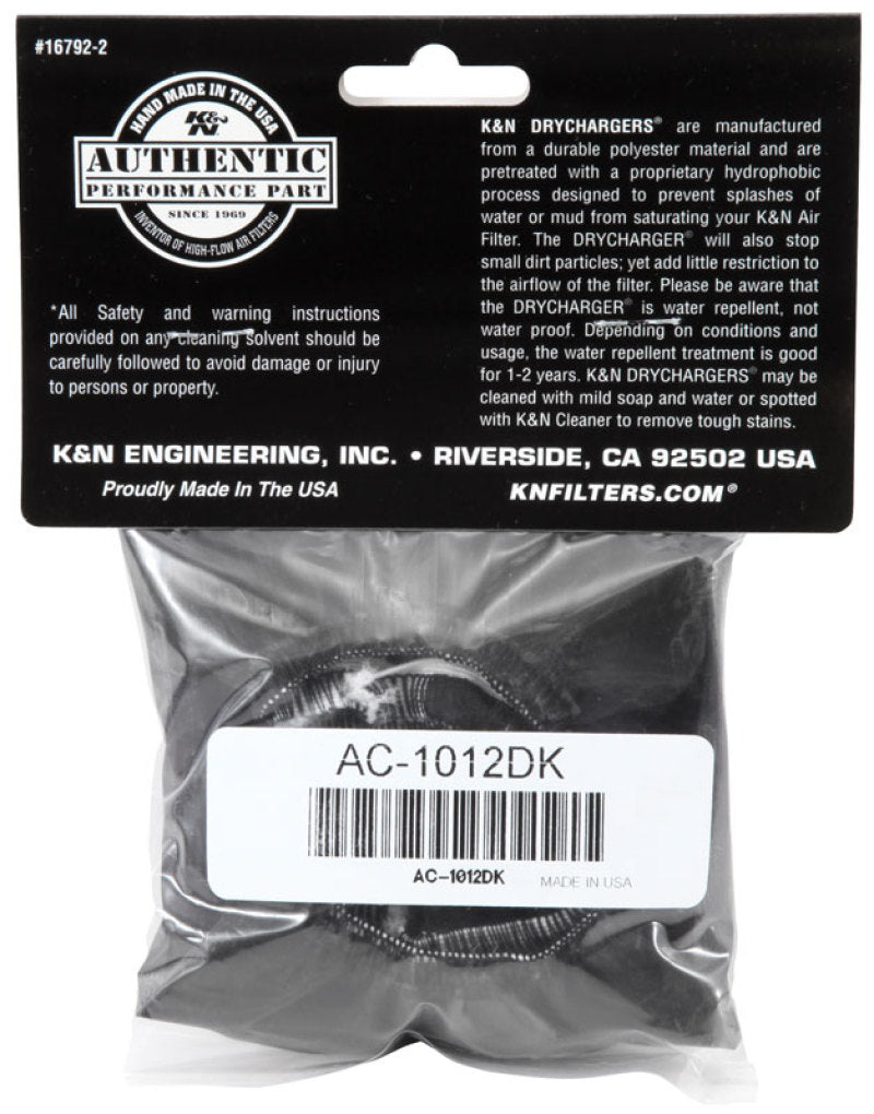 K&N 12-13 Arctic Cat Wildcat 1000  Air Filter Wrap, Black AC-1012DK