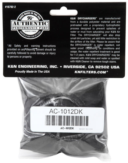 K&N 12-13 Arctic Cat Wildcat 1000  Air Filter Wrap, Black AC-1012DK