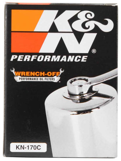 K&N Harley Davidson 3in OD x 4.063in H Chrome Oil Filter KN-170C