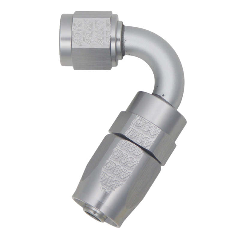 DeatschWerks 6AN Female Swivel 120-Degree Hose End CPE - Anodized DW Titanium 6-02-0820