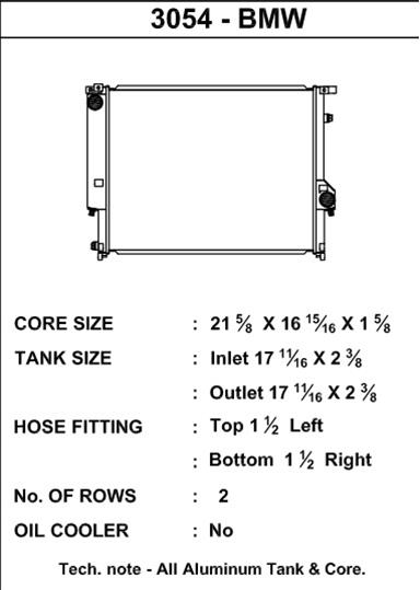 CSF Racing Radiators 3054