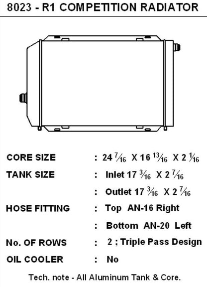 CSF Racing Radiators 8023