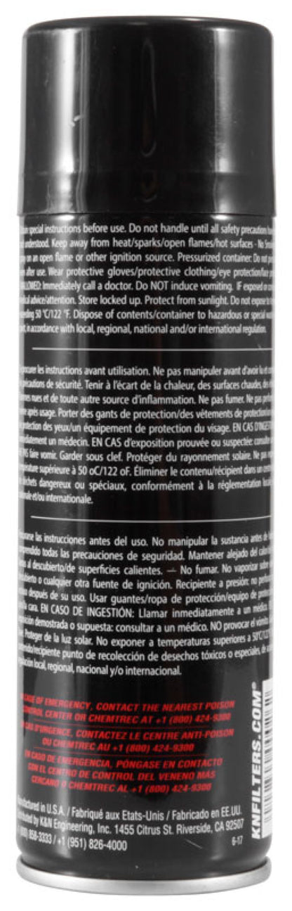 K&N 6.5 OZ Aerosol Spray Air Filter Oil 99-0504