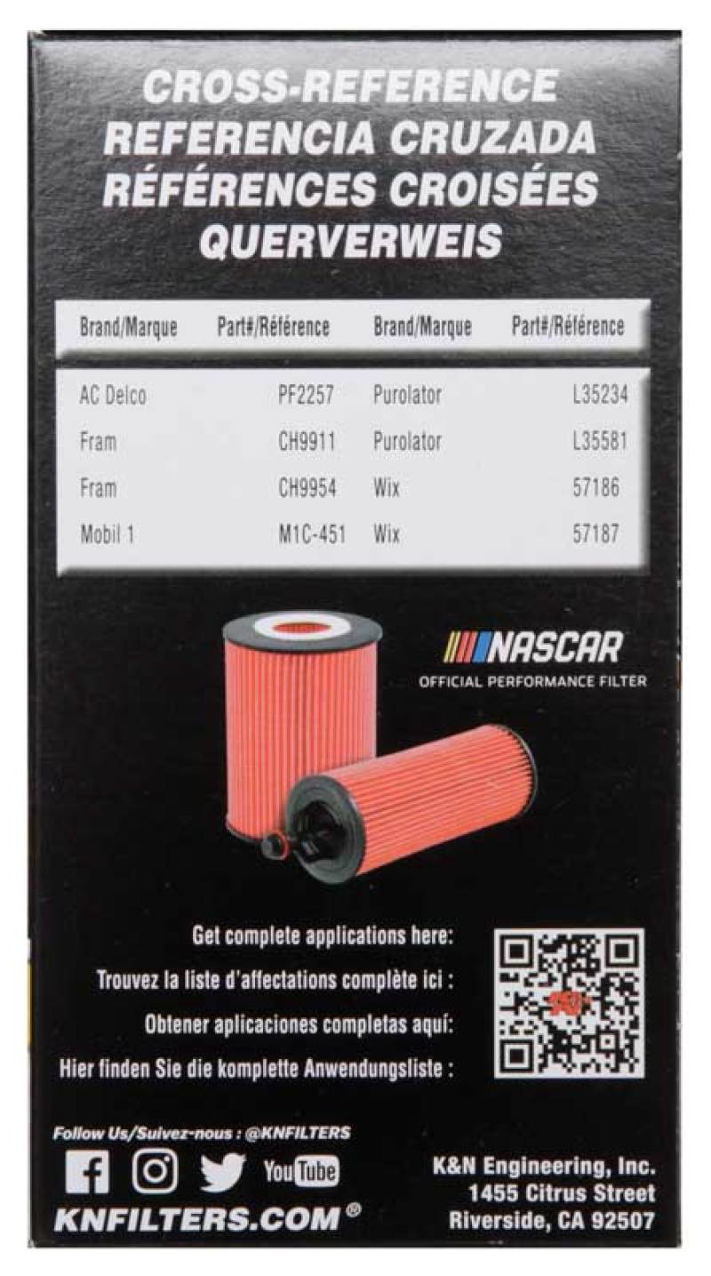 K&N 2018 Audi RS3 2.5L Cartridge Oil Filter HP-7010