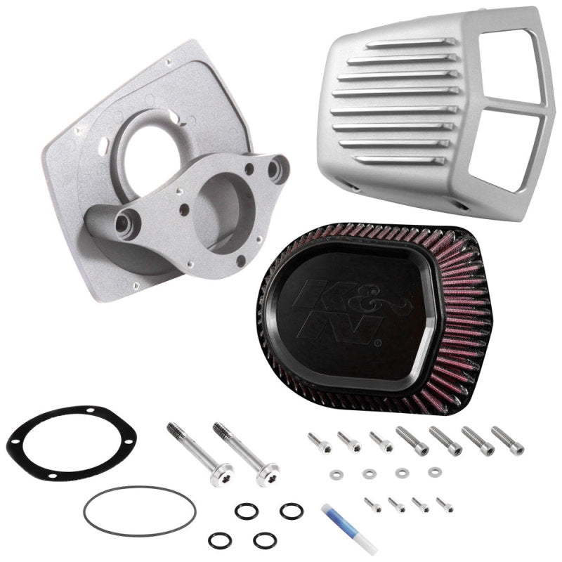 K&N Street Metal Intake System - Shaker Touring 2017 Silver Intake System-Harley Davidson RK-3955S
