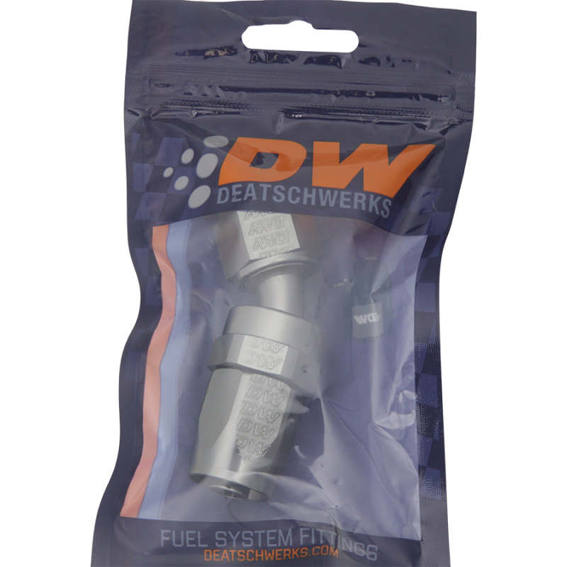 DeatschWerks 8AN Female Swivel 30-Degree Hose End CPE - Anodized Titanium 6-02-0821