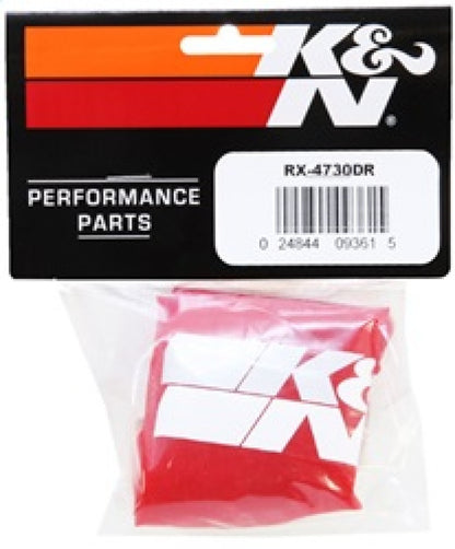 K&N Drycharger Air Filter Wrap Red 6in Base ID x 5in Top ID x 6.5in Height RX-4730DR