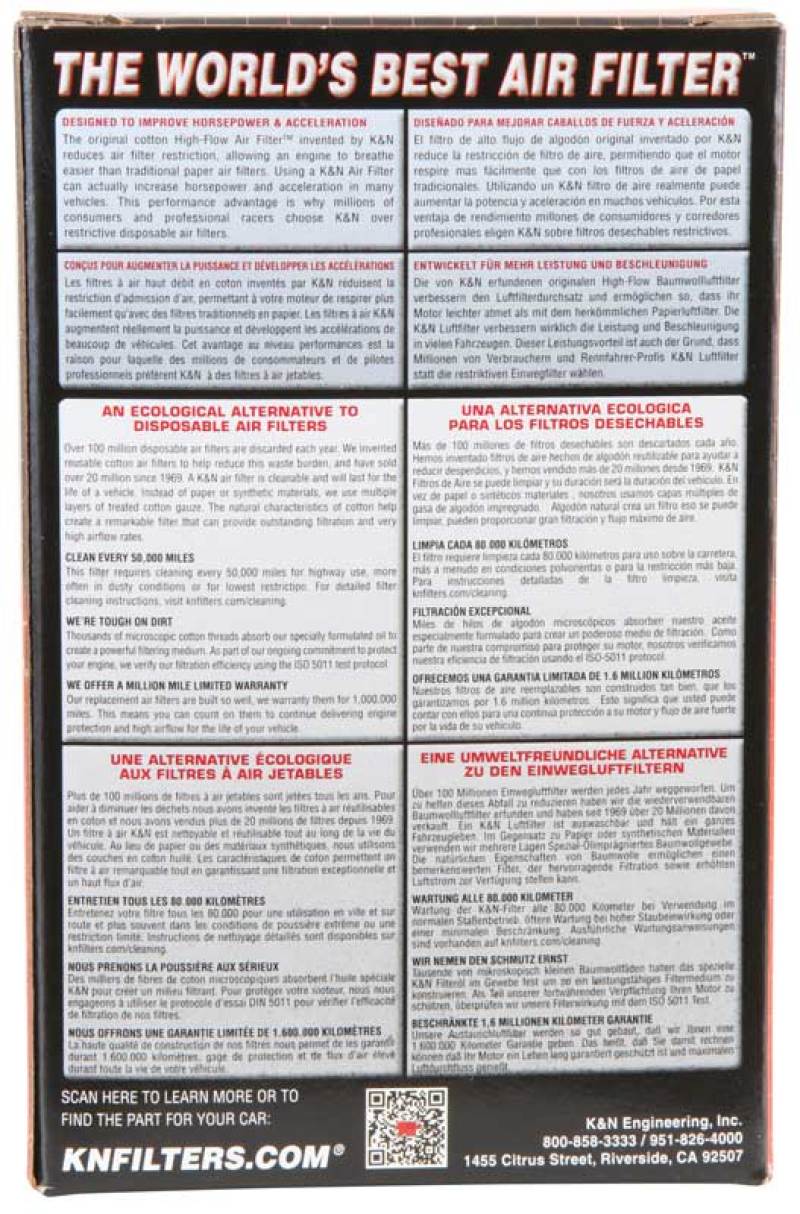 K&N Universal Rubber Filter 2.125in Flange ID 3.5in Base OD 3.5in Top OD 5in Height RB-0510