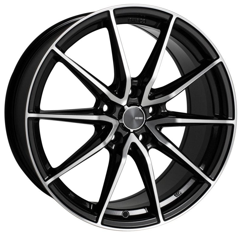 Enkei DRACO 17x7.5 5x100 45mm Offset 72.6mm Bore Black Machined Wheel 509-775-8045BKM