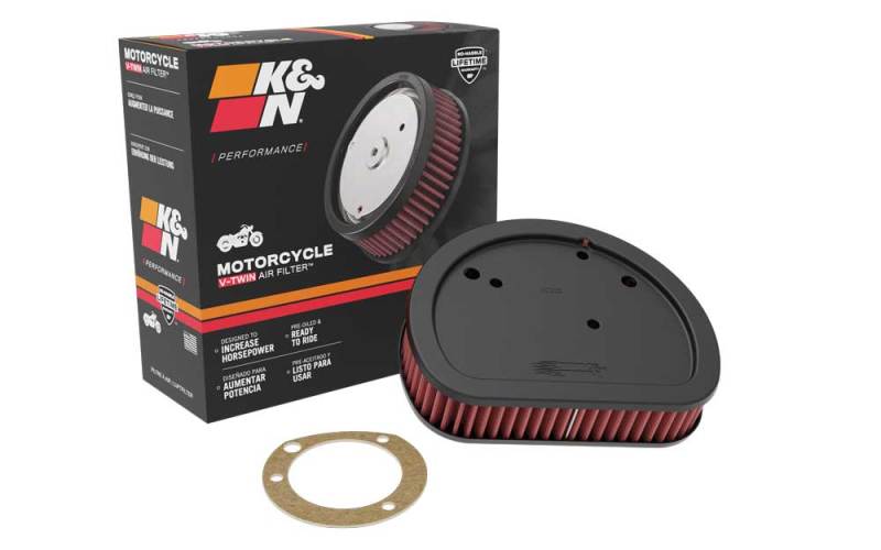 K&N Replacement Air Filter 7.125in L x 5.688in W x 1.625in H for Harley Davidson HD-1611