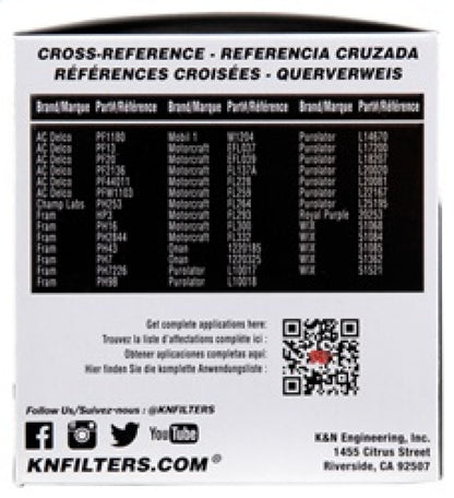 K&N Oil Filter for Fiat/Porsche/Triump/Alfa Romeo/MG/Dodge/Mercury/Toyota 3.656in OD x 4in H PS-2004