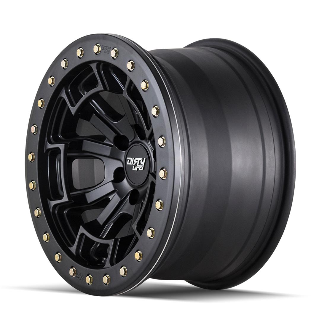 Dirty Life Wheels 9303 DT-1 Dual-Tek Series Matte Black Wheel with Simulated Beadlock Ring 9303-2985MB12