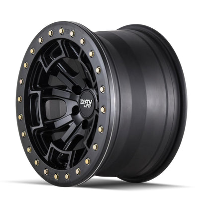 Dirty Life Wheels 9303 DT-1 Dual-Tek Series Matte Black Wheel with Simulated Beadlock Ring 9303-2985MB12