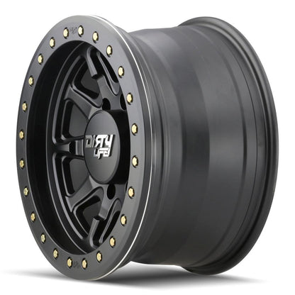 Dirty Life Wheels 9304 DT-2 Dual-Tek Series Matte Black Wheel with Simulated Beadlock Ring 9304-2970MB