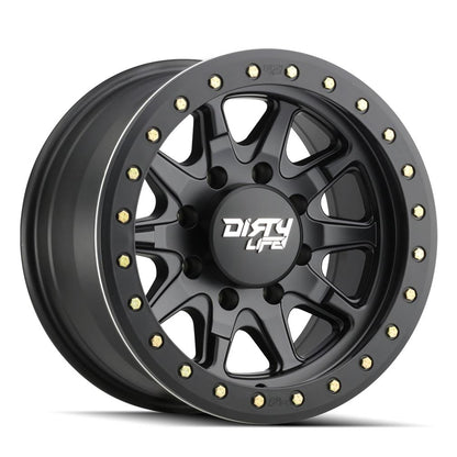 Dirty Life Wheels 9304 DT-2 Dual-Tek Series Matte Black Wheel with Simulated Beadlock Ring 9304-7970MB