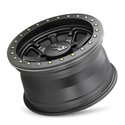 Dirty Life Wheels 9304 DT-2 Dual-Tek Series Matte Black Wheel with Simulated Beadlock Ring 9304-2970MB