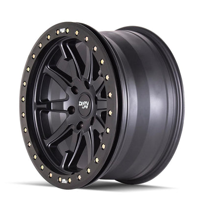 Dirty Life Wheels 9304 DT-2 Dual-Tek Series Matte Black Wheel with Simulated Beadlock Ring 9304-2936MB12
