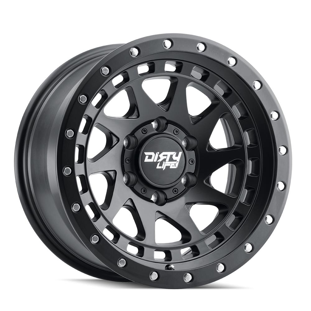Dirty Life Wheels 9311 Enigma Pro Street Series Matte Black Wheels 9311-7936MB12