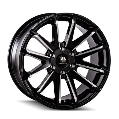 Mayhem Crossfire 8109 Series Gloss Black Wheels with Dark Clearcoated Milled Accents 8109-22950BM25