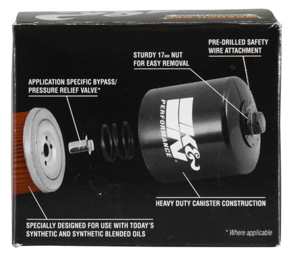 K&N Oil Filter 2.688in Height x 3.031in OD Powersports - Canister KN-184