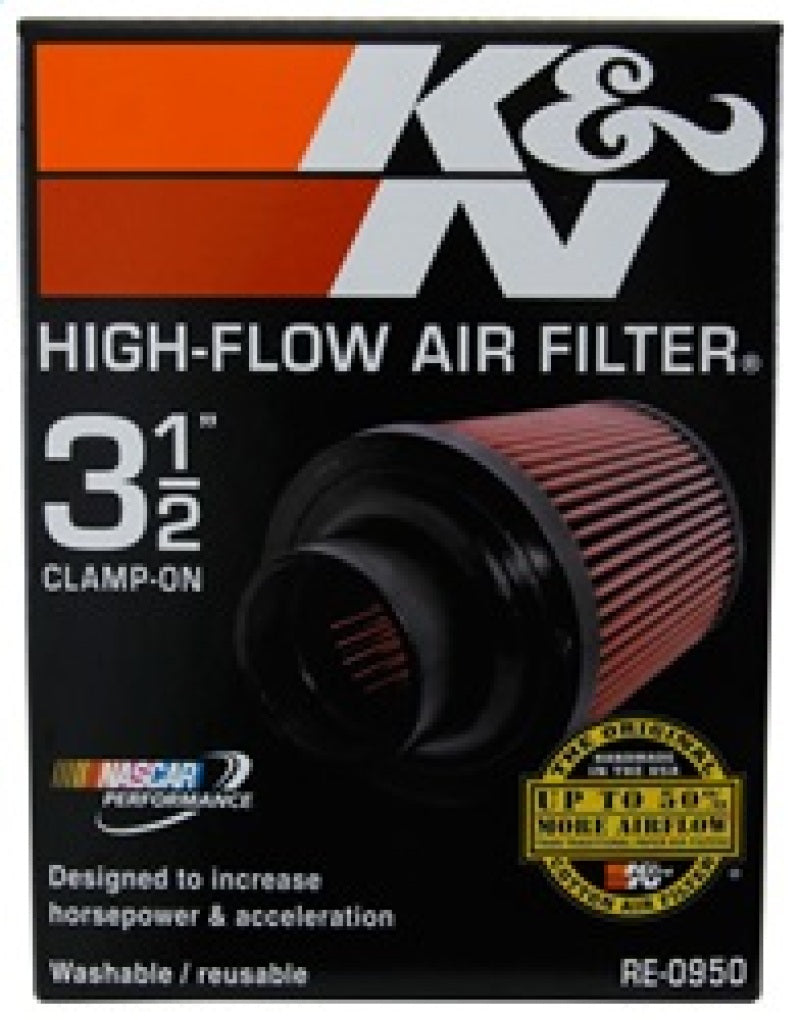 K&N Universal Rubber Filter 3 1/2inch ID FLG / 6inch Base / 4-5/8inch Top / 6inch Height RE-0950