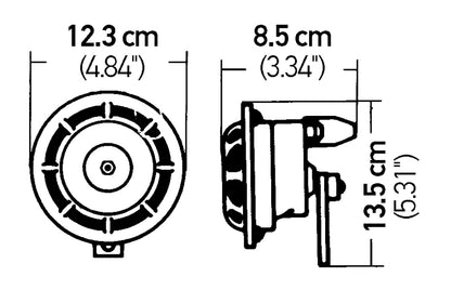 Hella Supertone Horn Set 24V 84w Black 003399101