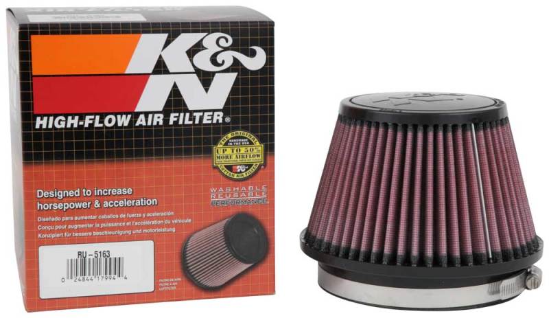K&N Universal Rubber Filter 5in Flange ID x 6.5in Base OD x 4.5in Top OD x 4.125in Height RU-5163