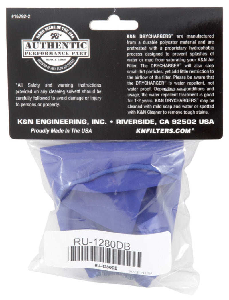 K&N Air Filter Wrap- Blue RU-1280DB