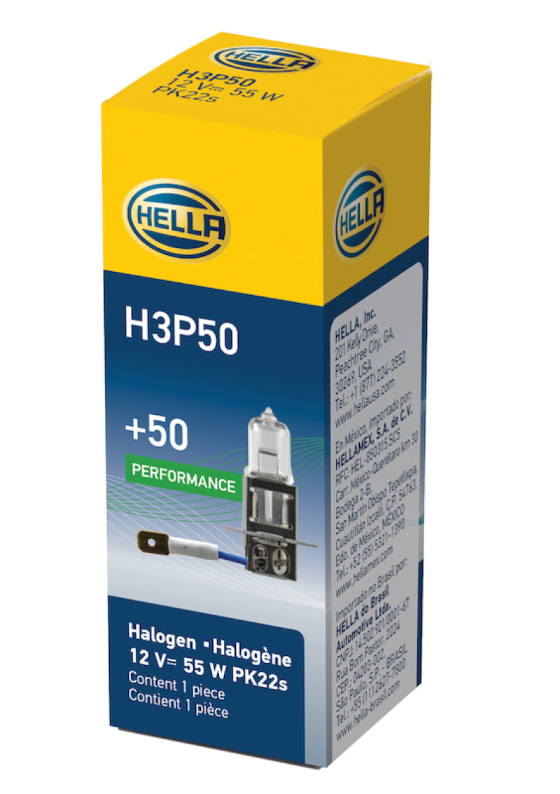 Hella Bulb H3 12V 55W Pk22S T325 +50 H3P50