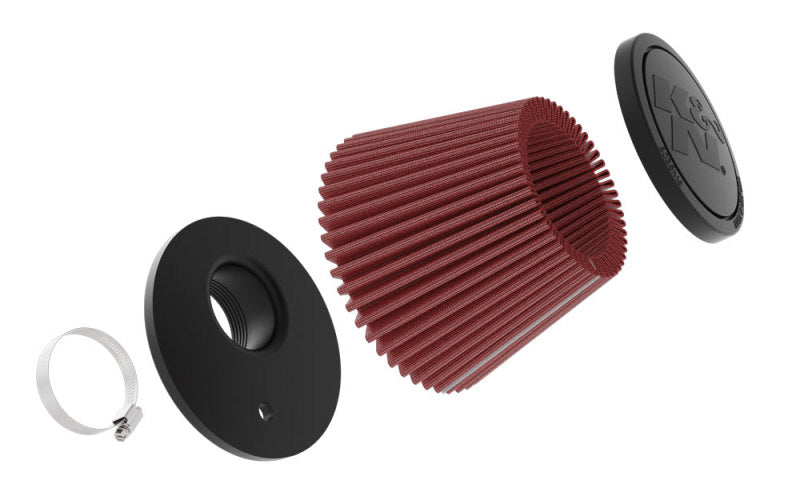 K&N Universal Clamp-on Air Filter 2in Flange ID 5-3/16in Base 3-1/2in Top 3-11/16in Height w/ Vent RU-9920