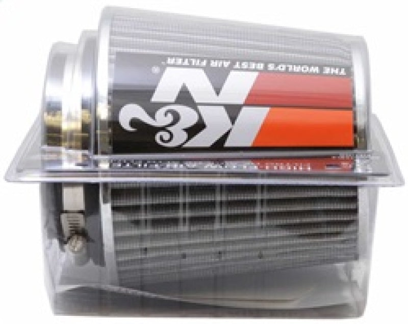 K&N Universal Filter Chrome Round Tapered White - 4in Flange ID x 1.125in Flange Length x 5.5in H RG-1001WT
